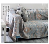 Chăn Linen Làm Thảm Phủ Sofa Trang Trí Nhật Bản Hoa Tròn 2 Mặt