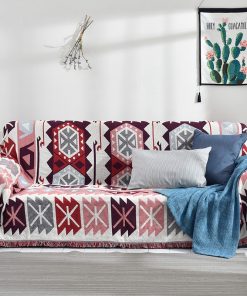 Chăn phủ sofa, Thảm trang Trí thổ cẩm cao cấp màu Âu Mỹ