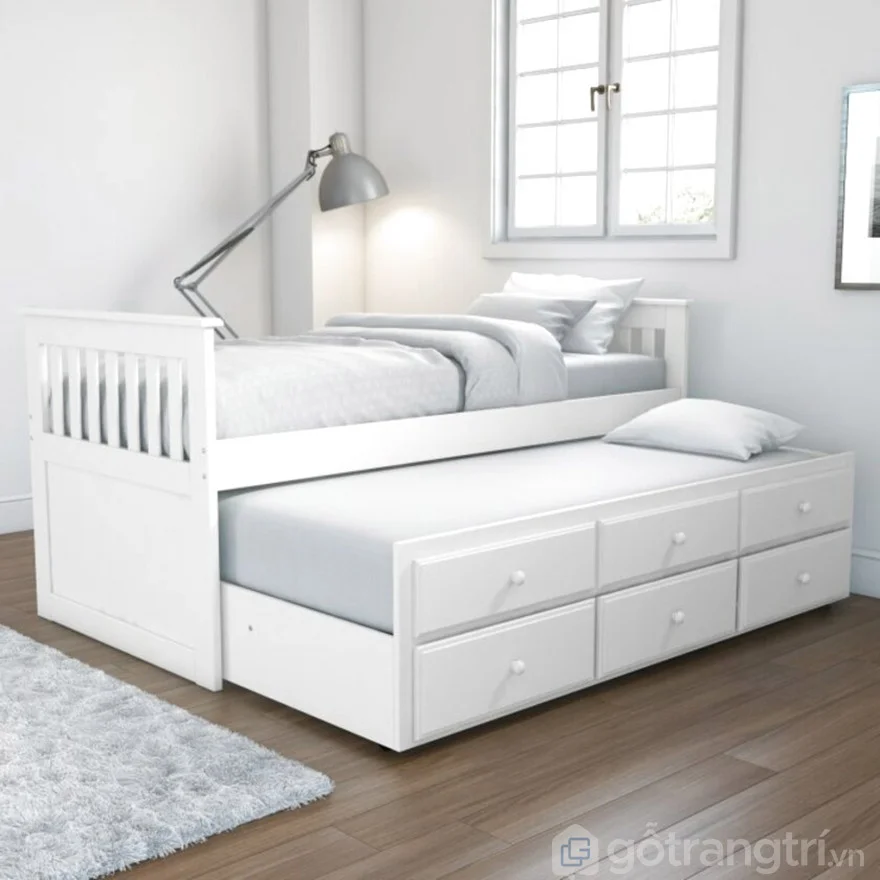 giường ngủ màu trắng
