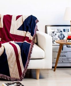 Thảm khăn trang trí sofa làm chăn đắp trang trí Retro cờ Anh