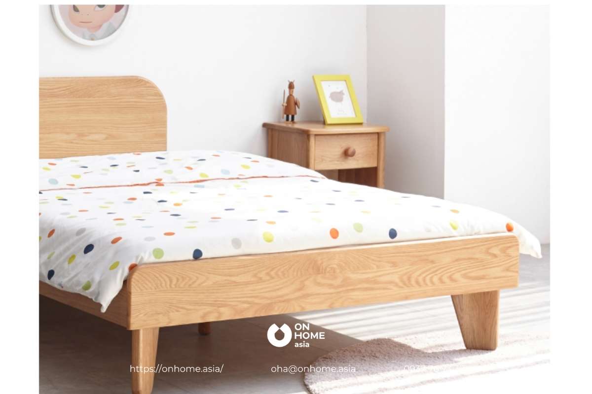 Giường ngủ bằng gỗ tự nhiên cho bé