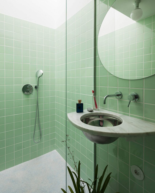 Gợi ý mẫu phòng tắm cho người thích màu xanh lá - Ảnh 1.