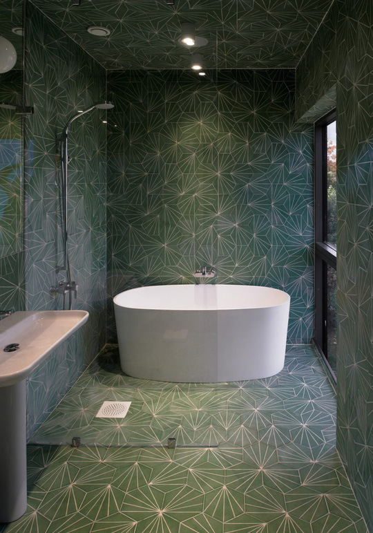 Gợi ý mẫu phòng tắm cho người thích màu xanh lá - Ảnh 3.