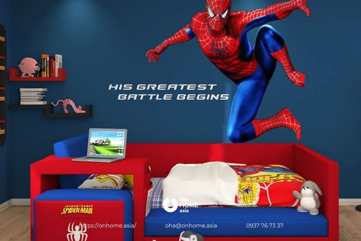 Giường ngủ siêu nhân, người nhện cho bé trai